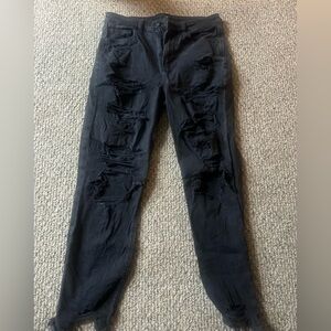 American Eagle Outfitters Black Distressed Jeans